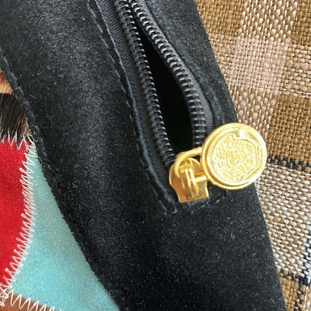 🎉SUPER RARE🎉 Inspired by Versace Genuine Fur/Suede/Leather Patchwork Bag. - Picture 5 of 6